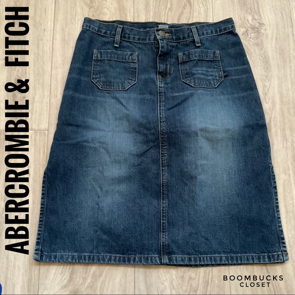Abercrombie and Fitch denim skirt dark stone wash - Picture 7 of 7